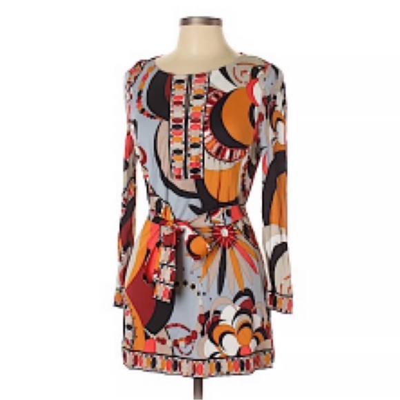 Emilio Pucci Multicolor Abstract Print Mini Dress - Picture 2 of 10